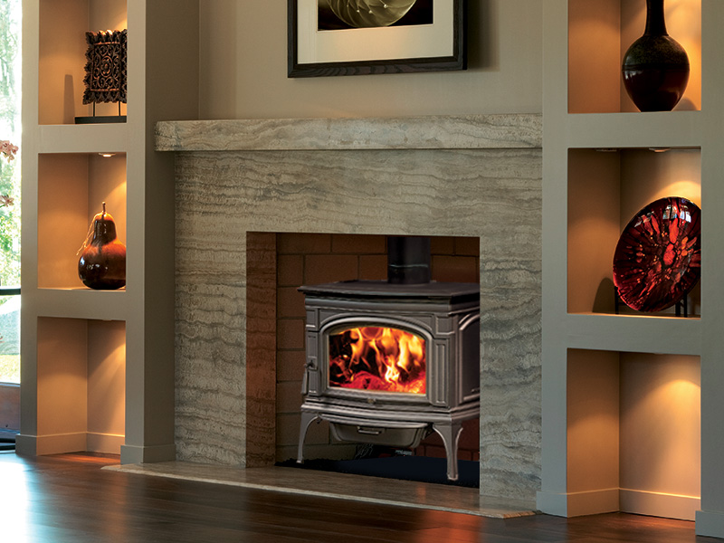 wood burning stove fireplace